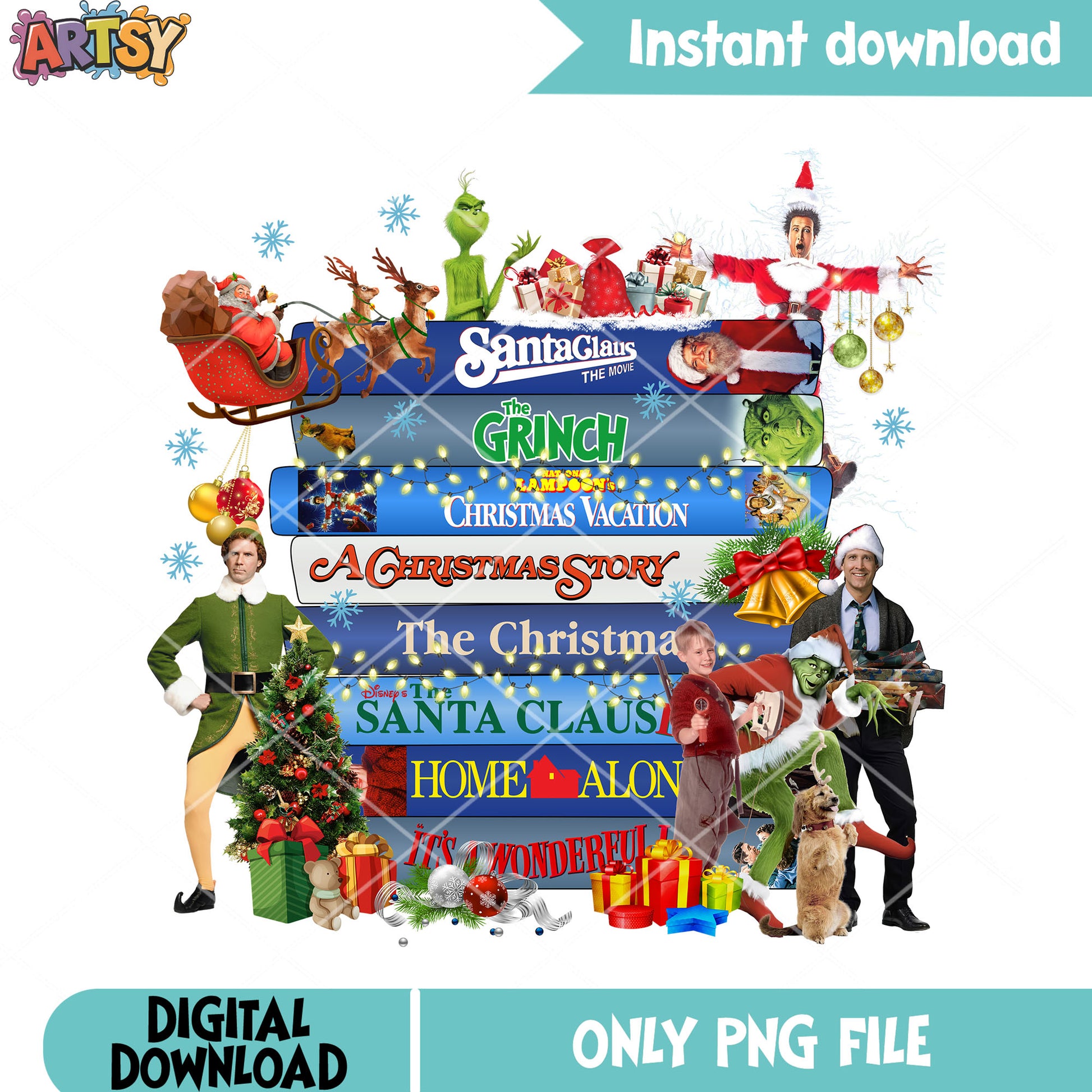 Xmas christmas vacation png, santa claus the movie png, home alone png