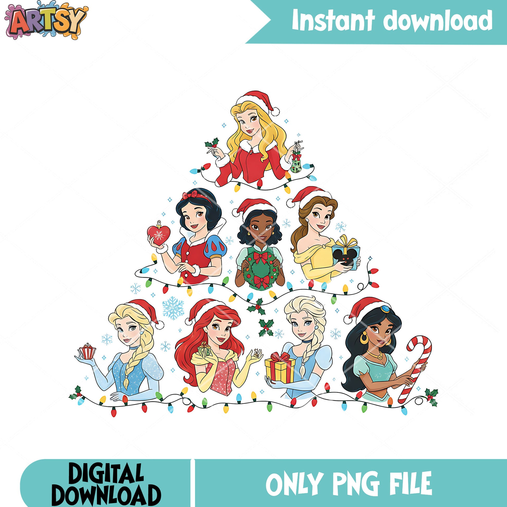 Xmas disney princess png, christmas costume png, disney christmas png