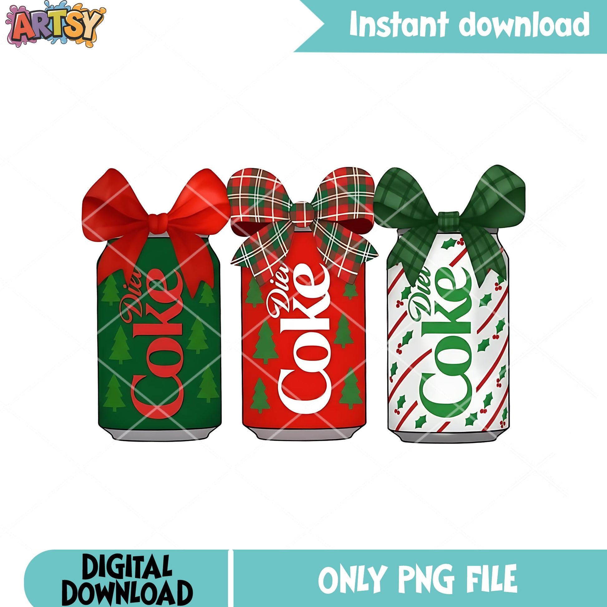 Xmas drink christmas png, diet coke png, christmas decor png