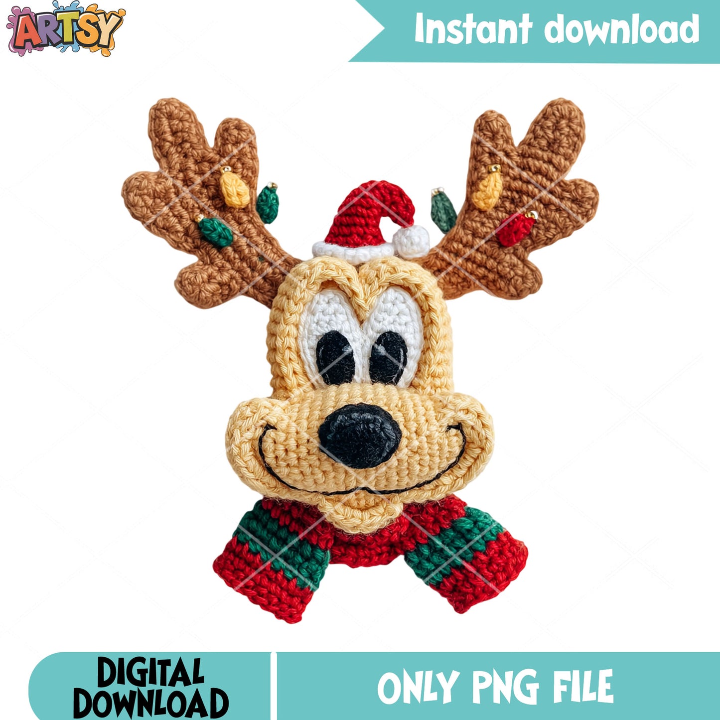 Xmas goofy reindeer png, disney christmas png, mickey mouse movies png