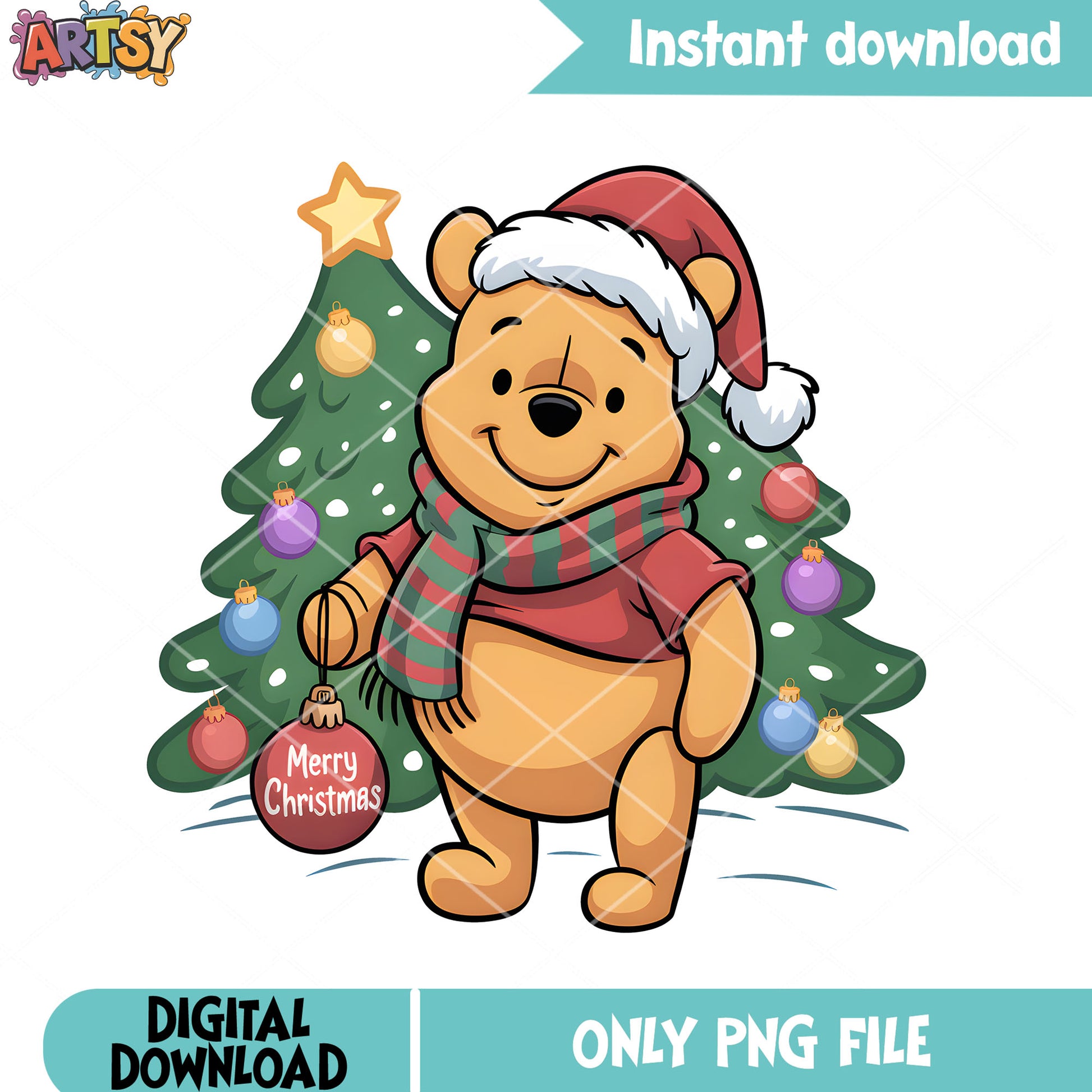 Xmas tree pooh christmas png winnie the pooh png, christmas vibes png