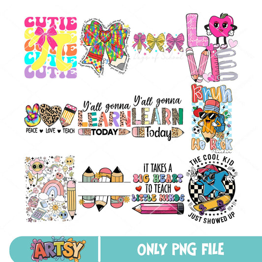 Yall gonna learn png bundle, school quotes png, learn quotes png