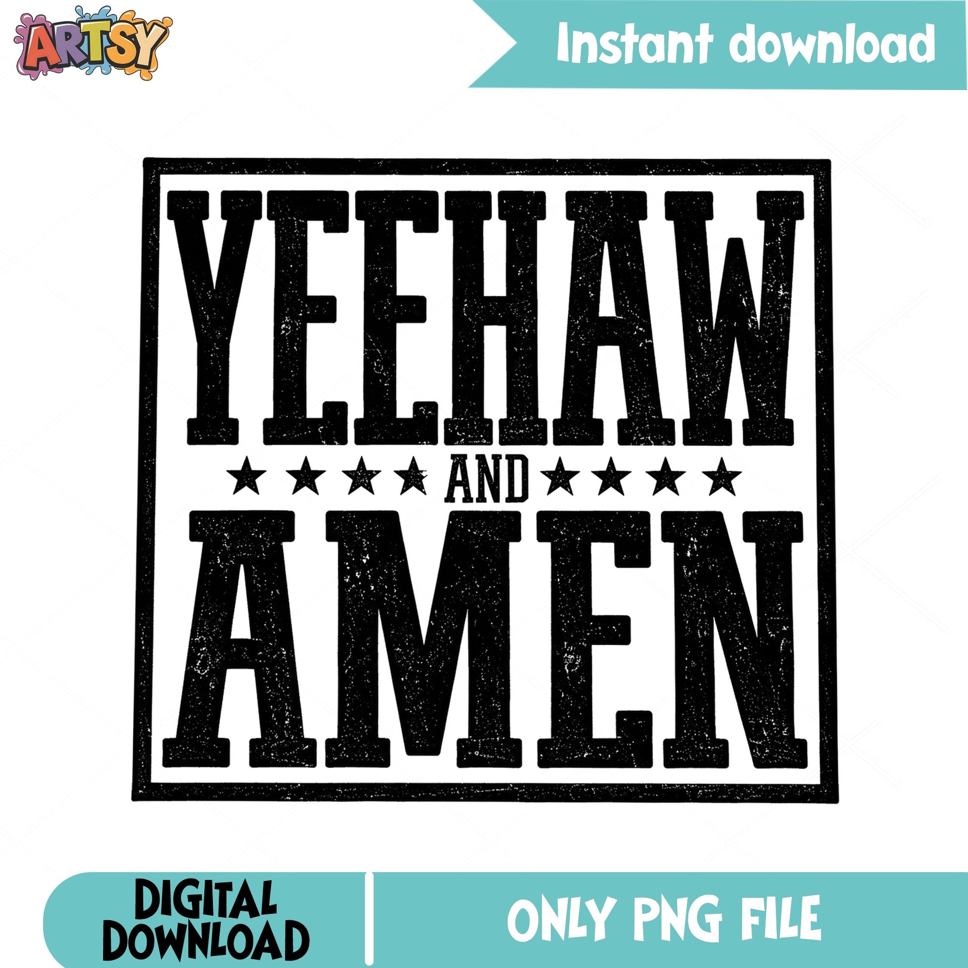 Yeehaw And Amen PNG, Western Country SVG PNG, Cowboy PNG