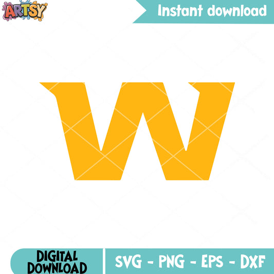 Yellow W svg, washington football team svg, nfl teams svg