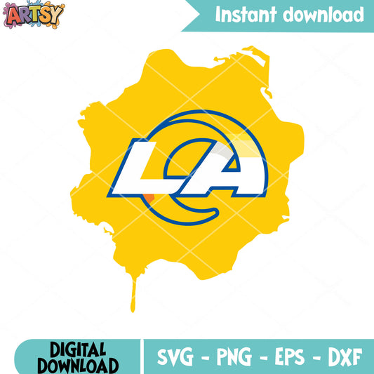 Yellow paint gear la svg, los angeles rams svg, nfl svg