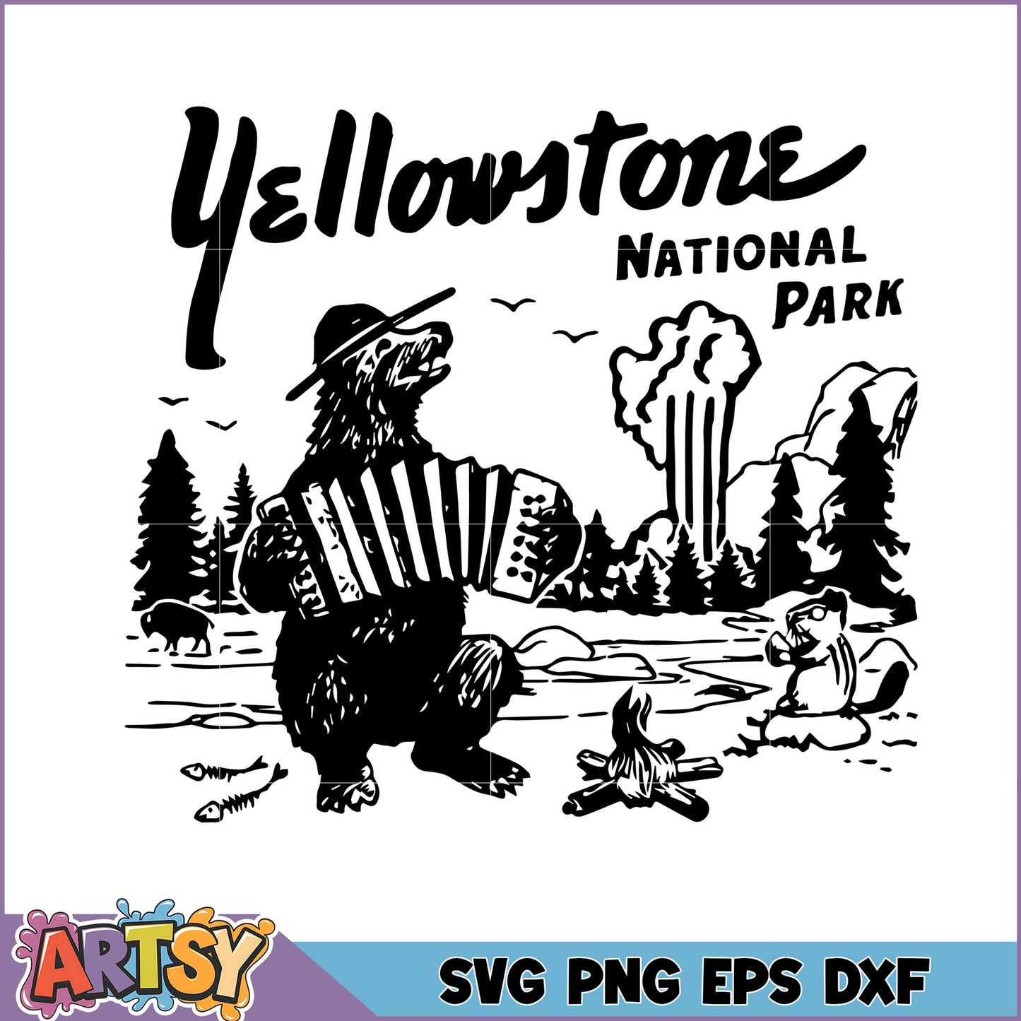 Yellowstone Bear Accordion SVG Cut File