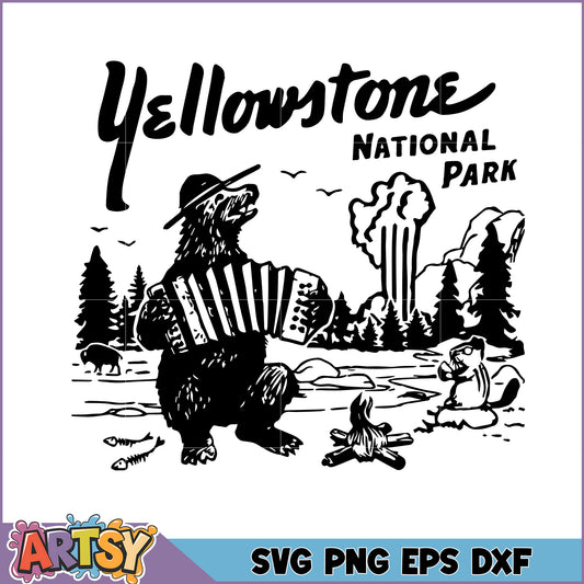 Yellowstone Bear Accordion SVG Cut File