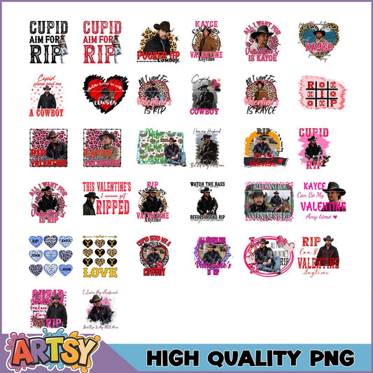 Yellowstone Valentines Day PNG Bundle