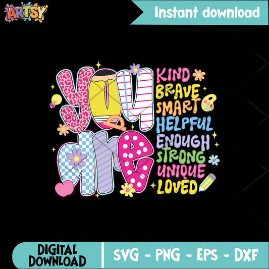 You are kid and brave svg, school vibes svg, school trending svg