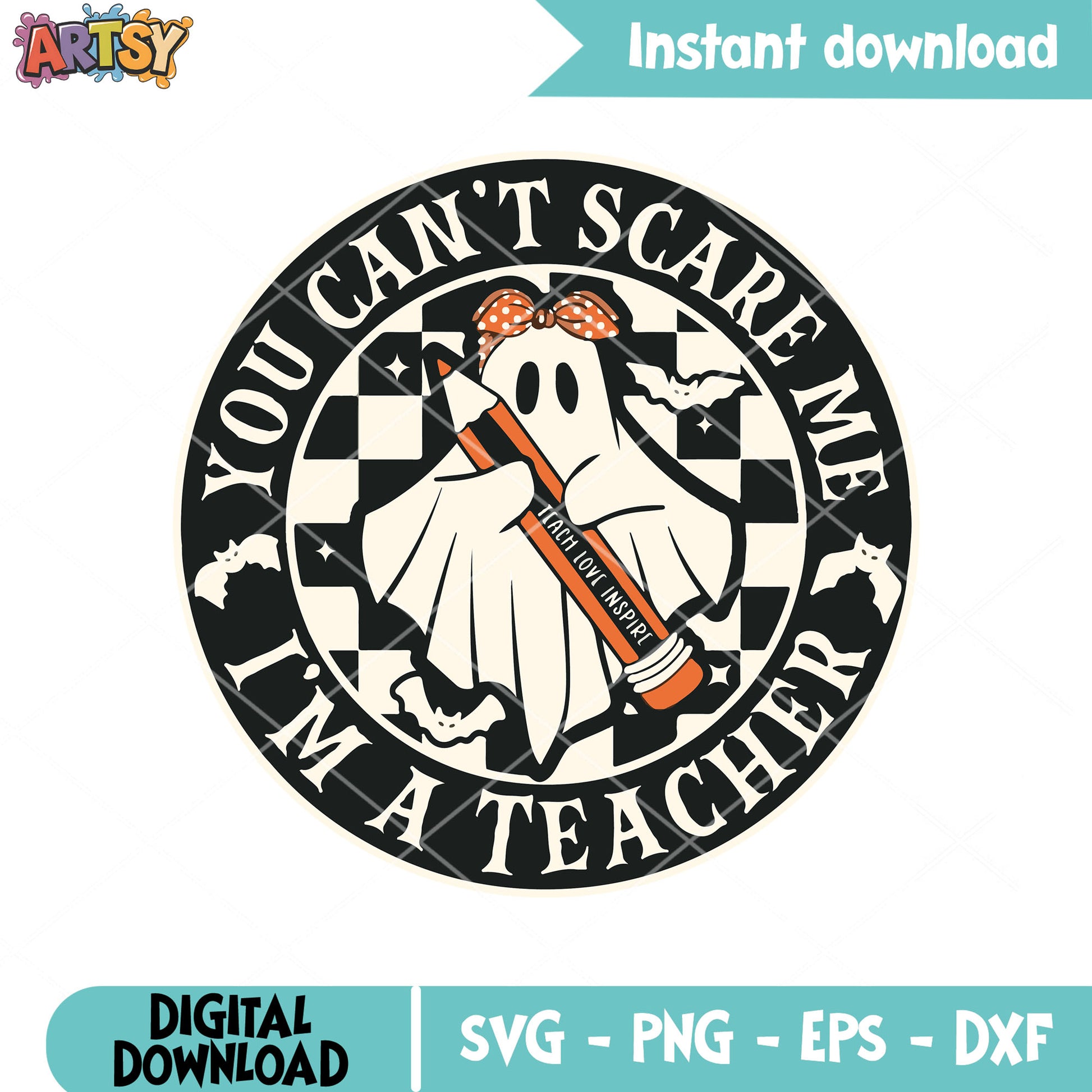 You cant scare me teacher svg