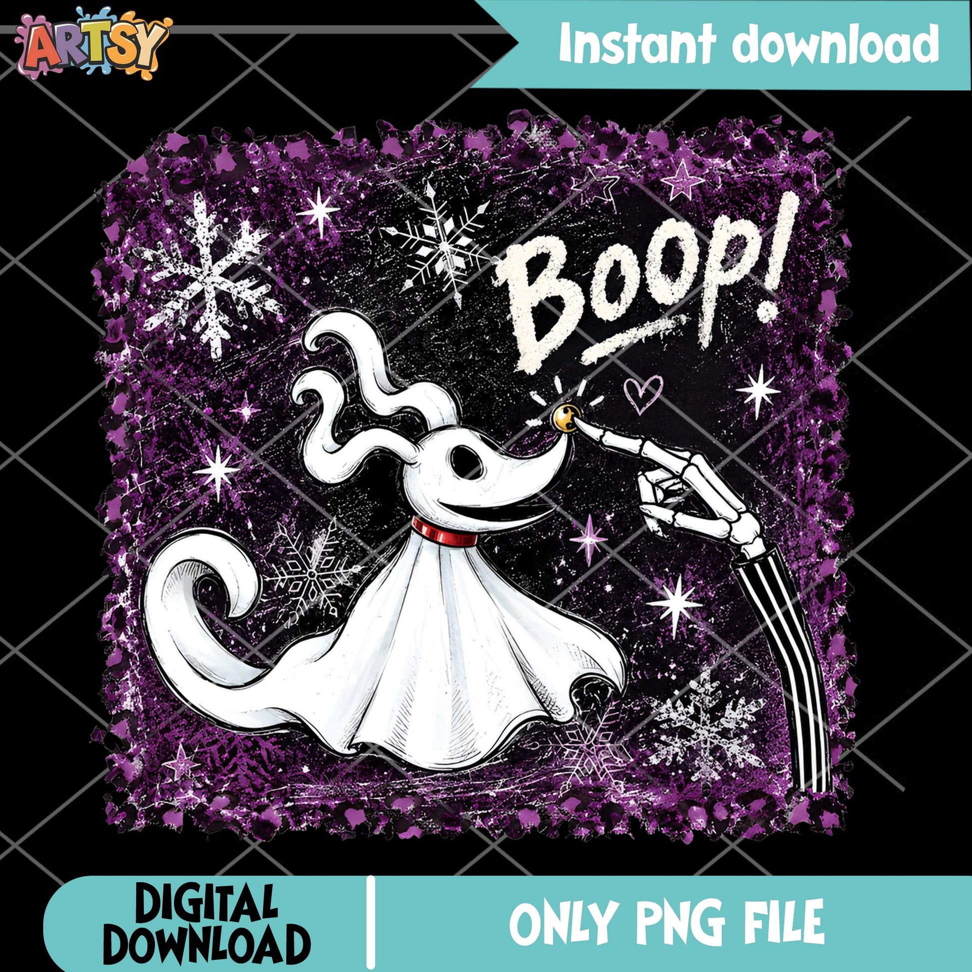 Zero Nightmare Before Christmas Boop PNG, Halloween PNG, Disney PNG