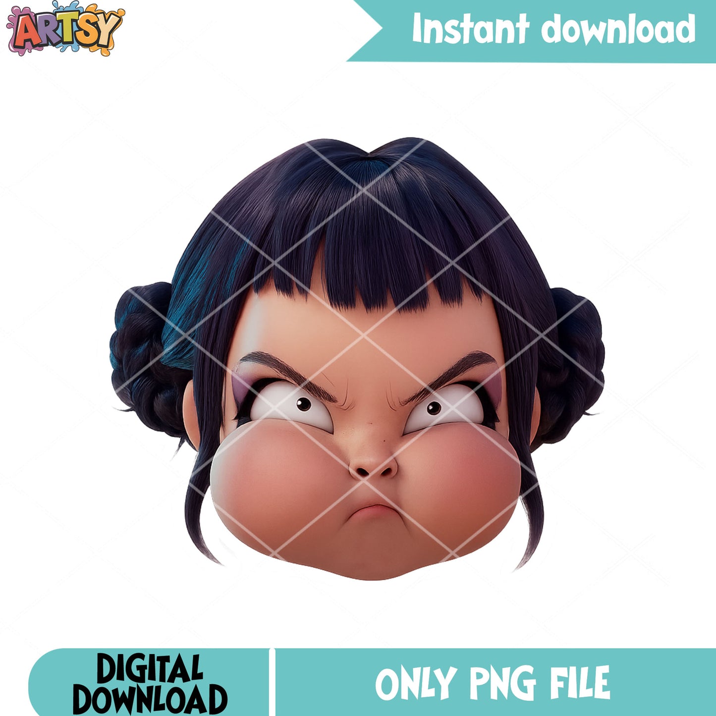Zoey 3d poster emotion funny  png, zoey angry png, zoey 3d angry png