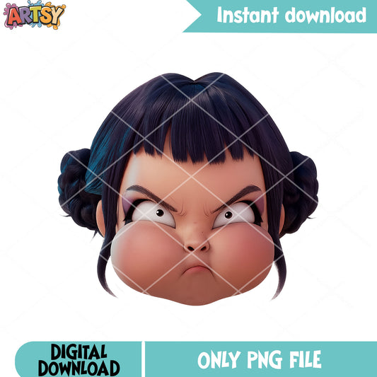 Zoey 3d poster emotion funny  png, zoey angry png, zoey 3d angry png