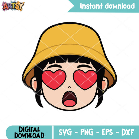 Zoey cute love head svg, Zoey huntrix svg, zoey kpop svg.zip