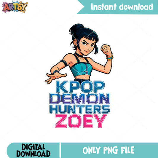 Zoey huntrix netflix png, zoey kpop png, huntrix logo png