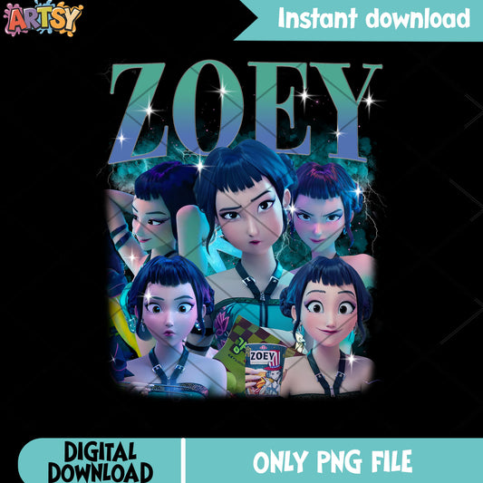 Zoey in her vibes png, zoey huntrix png, kpop demon hunters png