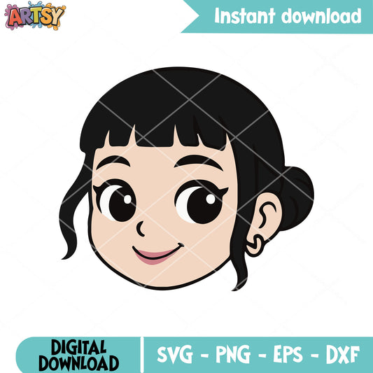 Zoey kpop head design svg, zoey huntrix svg, kpop zoey svg