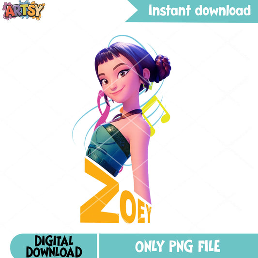 Zoey poster music png, anime zoey music png, kpop music png