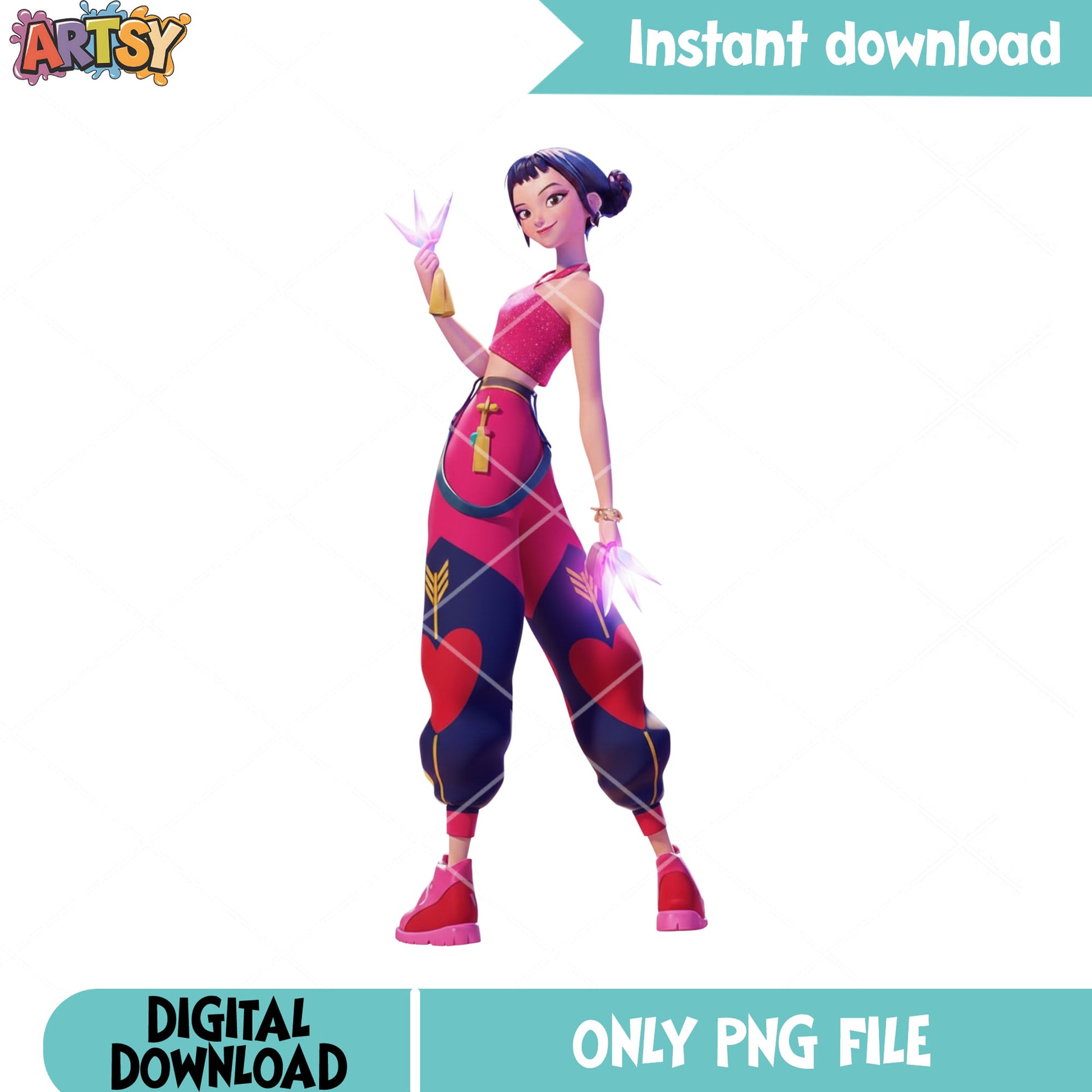 Zoey valentine poster png, kpop demon hunnters png, zoey huntrix png