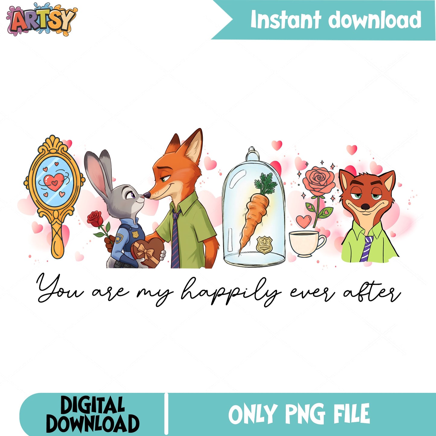 Zootopia Nick And Judy Valentine PNG, Disney Valentine PNG, Couples PNG