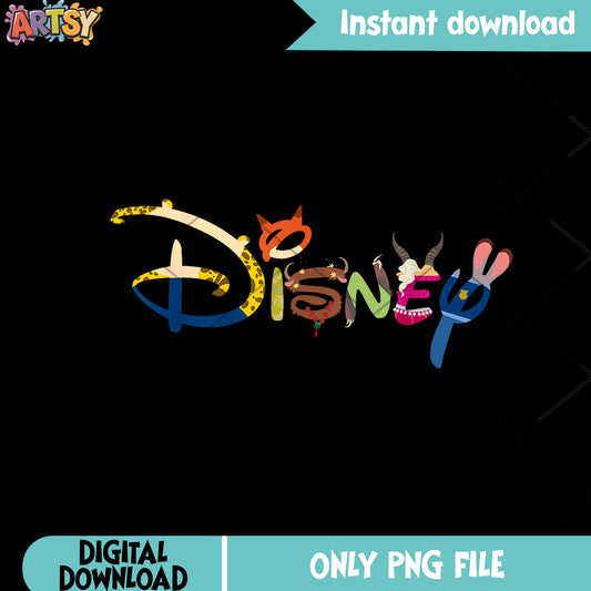 Zootopia disney art png, zootopia sublimation png, disney Zootopia png