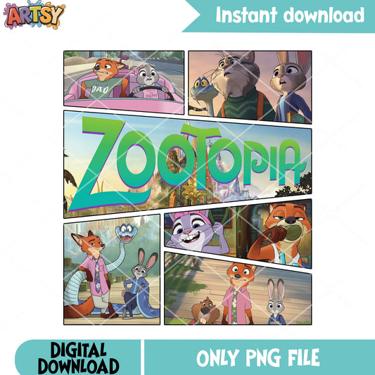 Zootopia vacation nick judy png, gary de snake png, disney movies png