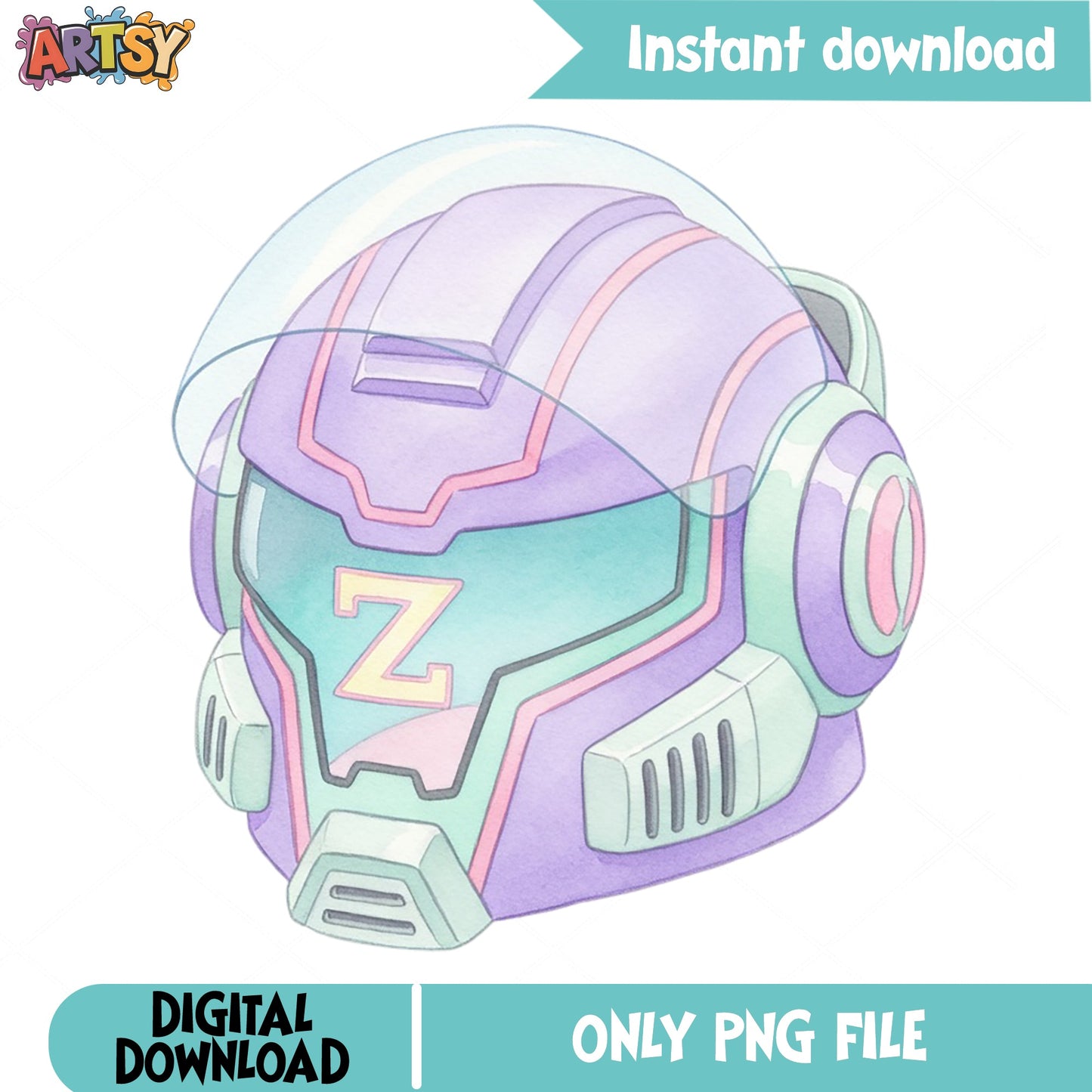 Zurg Helmet Watercolor PNG, Toy Story Villain PNG, Disney PNG
