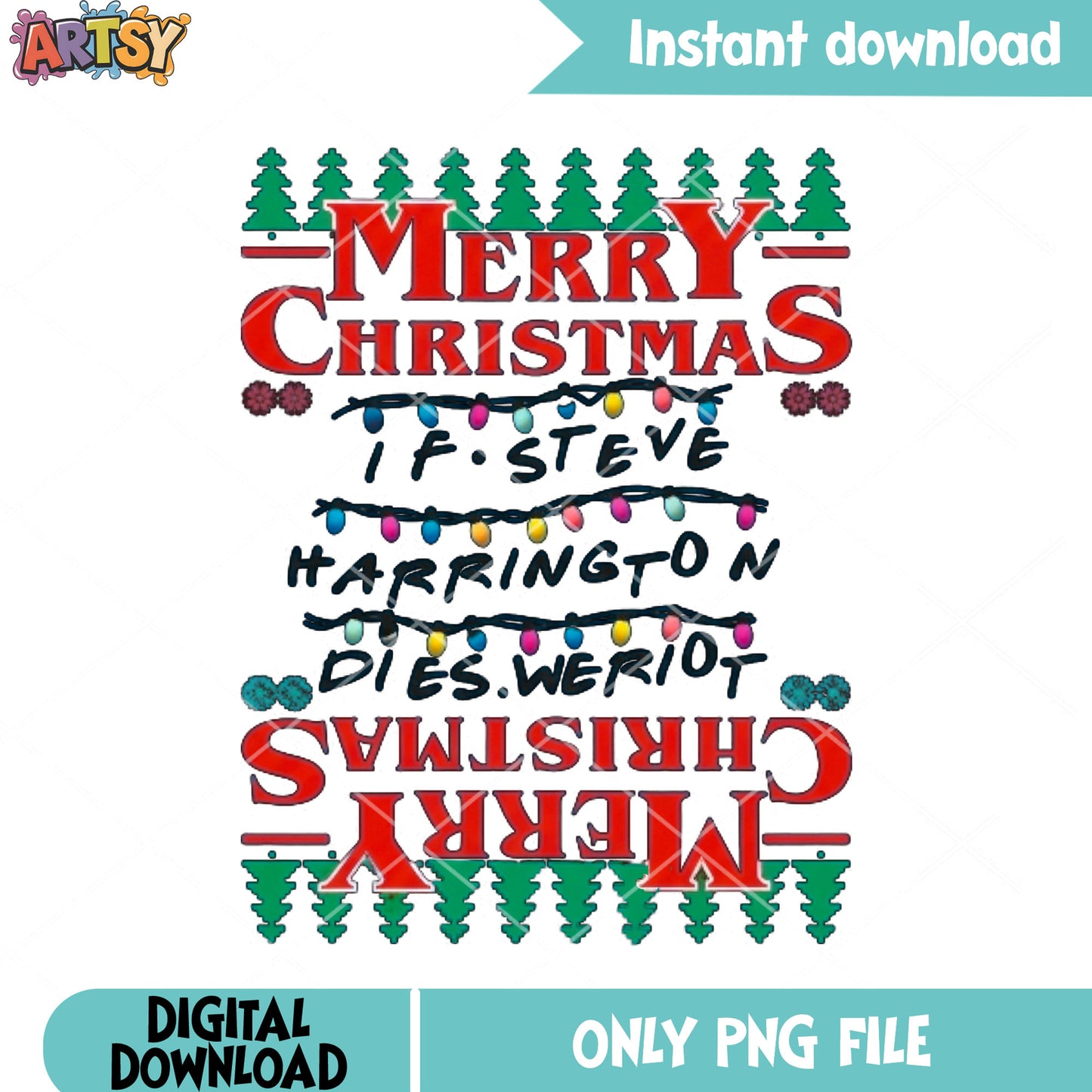 if steve harrington dies weriot png, xmas png, stranger things ​​png
