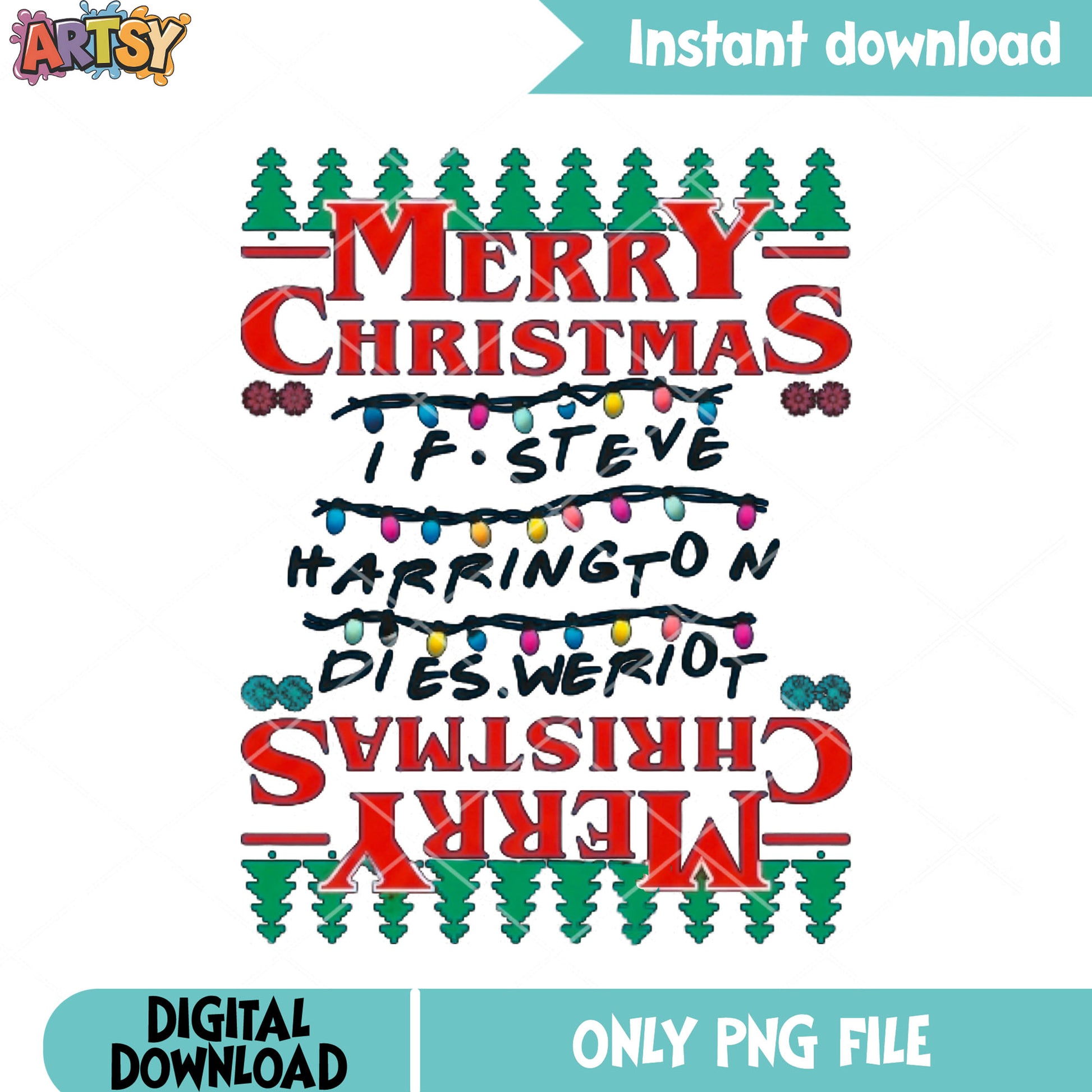 if steve harrington dies weriot png, xmas png, stranger things ​​png