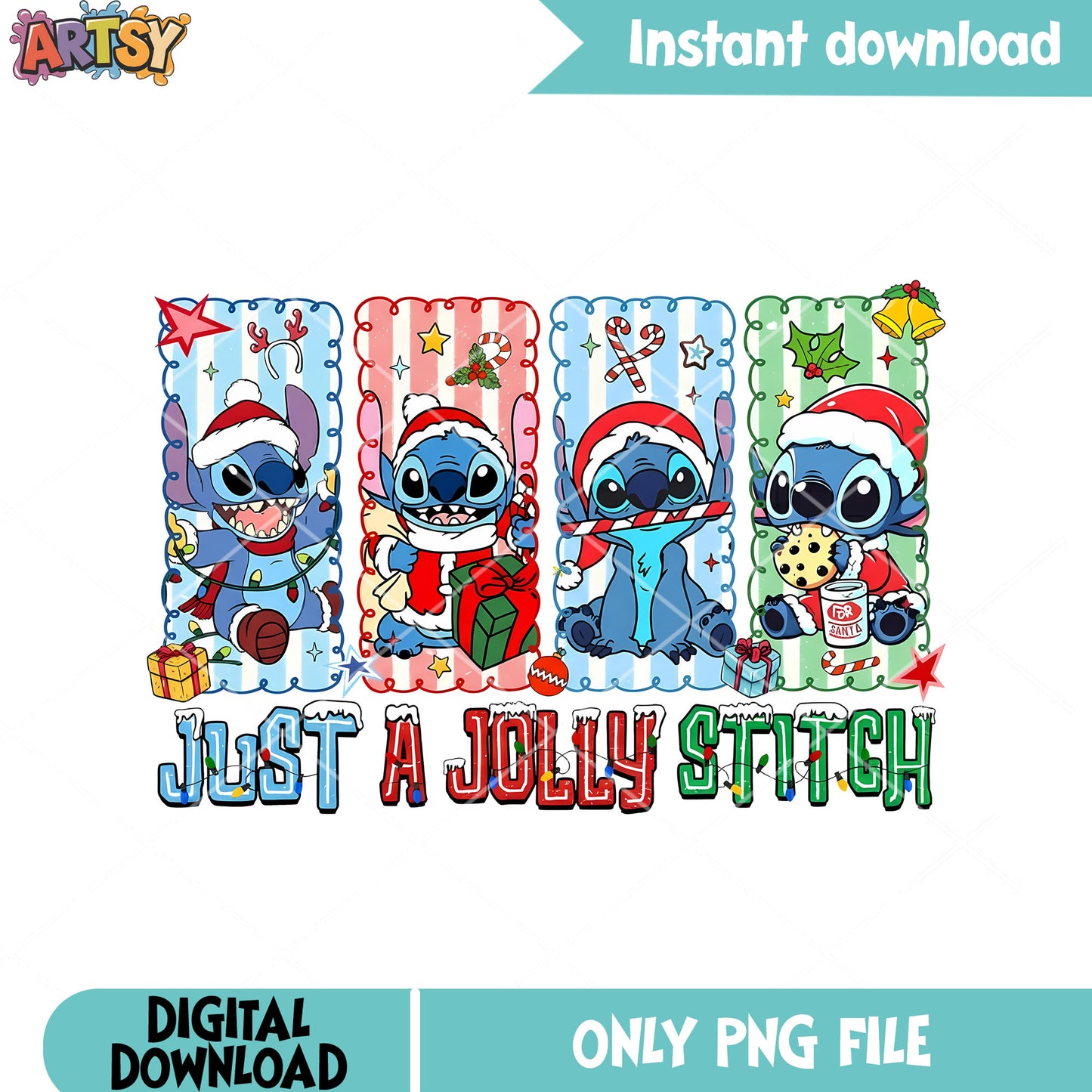 just a jolly stitch png, merry christmas png, santa costume png