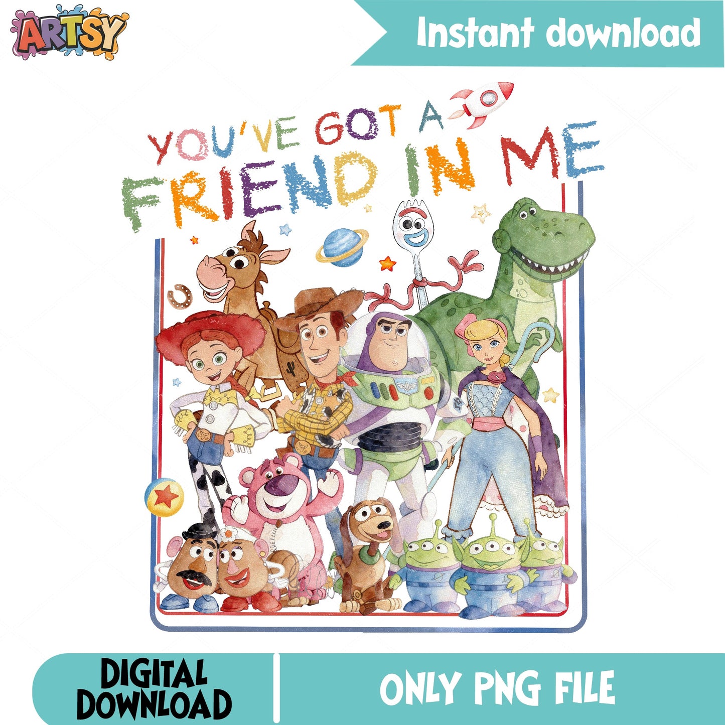 Toy Story You've Got A Friend In Me PNG, Disney PNG, Woody Buzz PNG