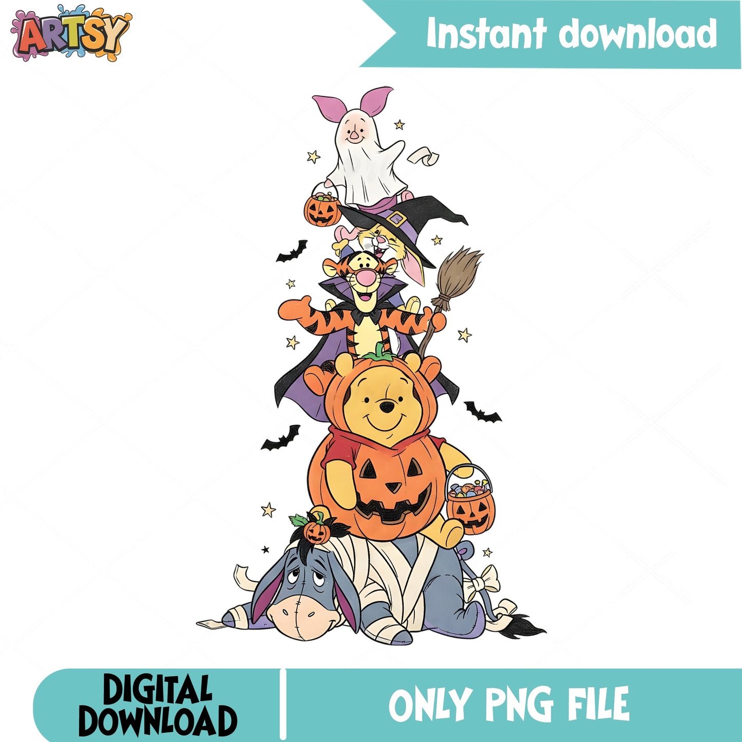 Winnie The Pooh Halloween PNG, Disney Halloween PNG, Pooh Friends PNG