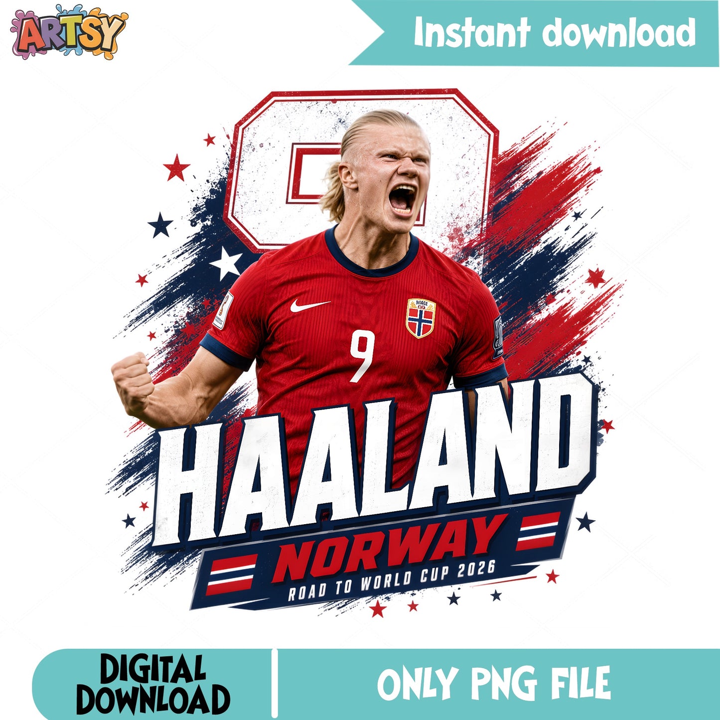 Haaland Norway Road To World Cup 2026 PNG, Soccer PNG, Football PNG