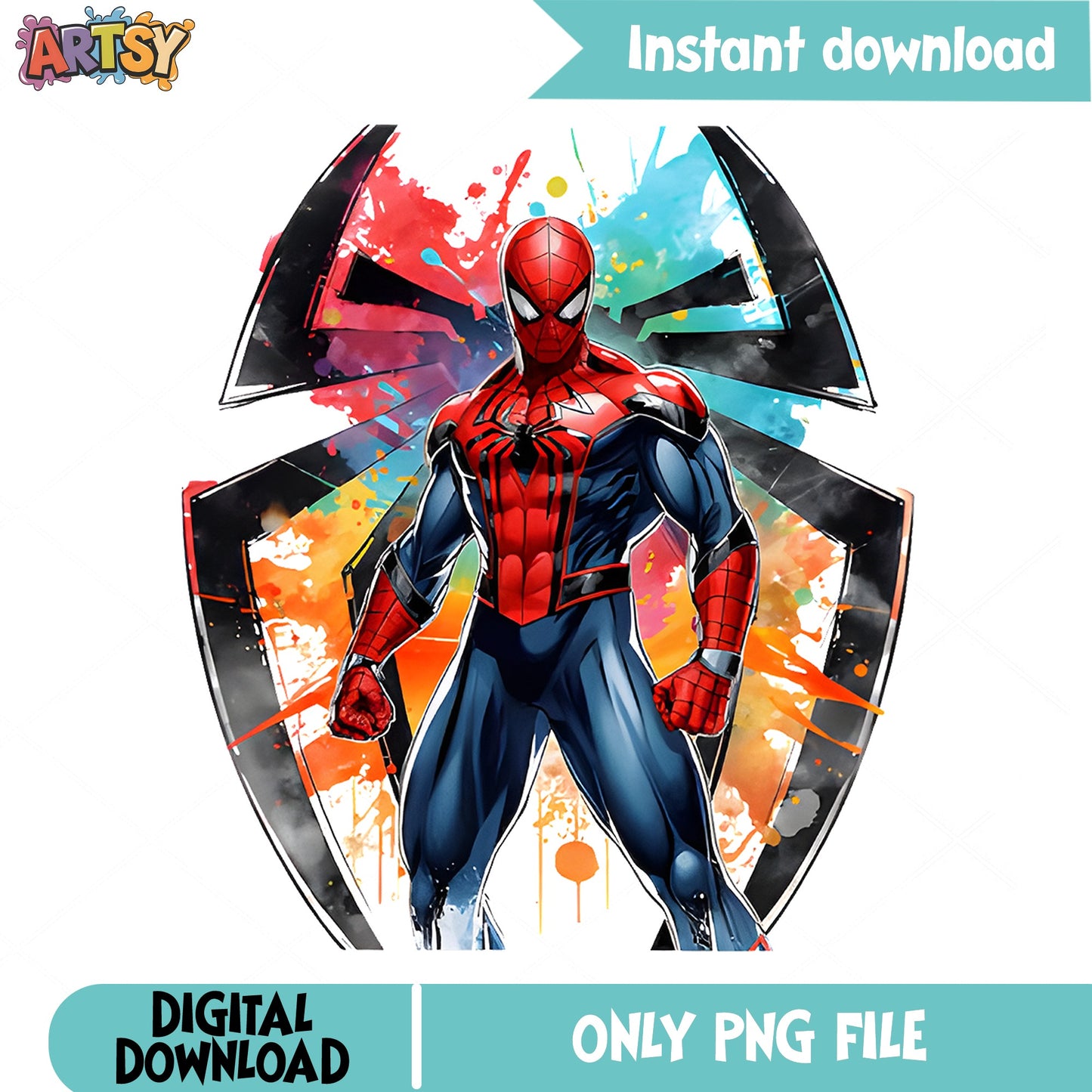 Spiderman Watercolor PNG, Marvel Superhero PNG, Spider Man PNG
