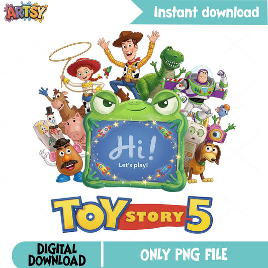 Toy Story 5 Characters PNG, Disney Pixar PNG, Woody Buzz PNG