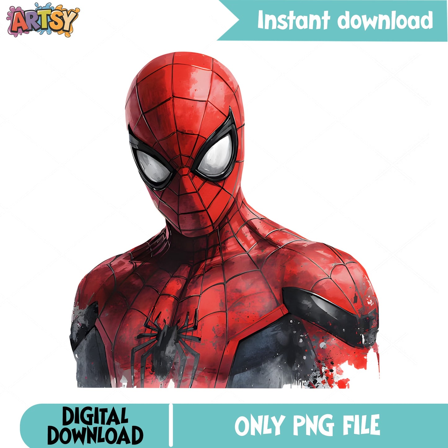 Spiderman Watercolor PNG, Marvel Superhero PNG, Spider Man PNG