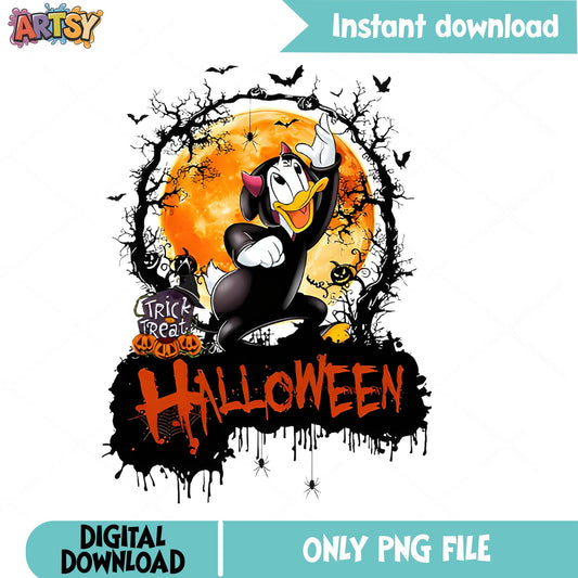 Donald Duck Halloween PNG, Trick Or Treat Disney PNG, Spooky PNG