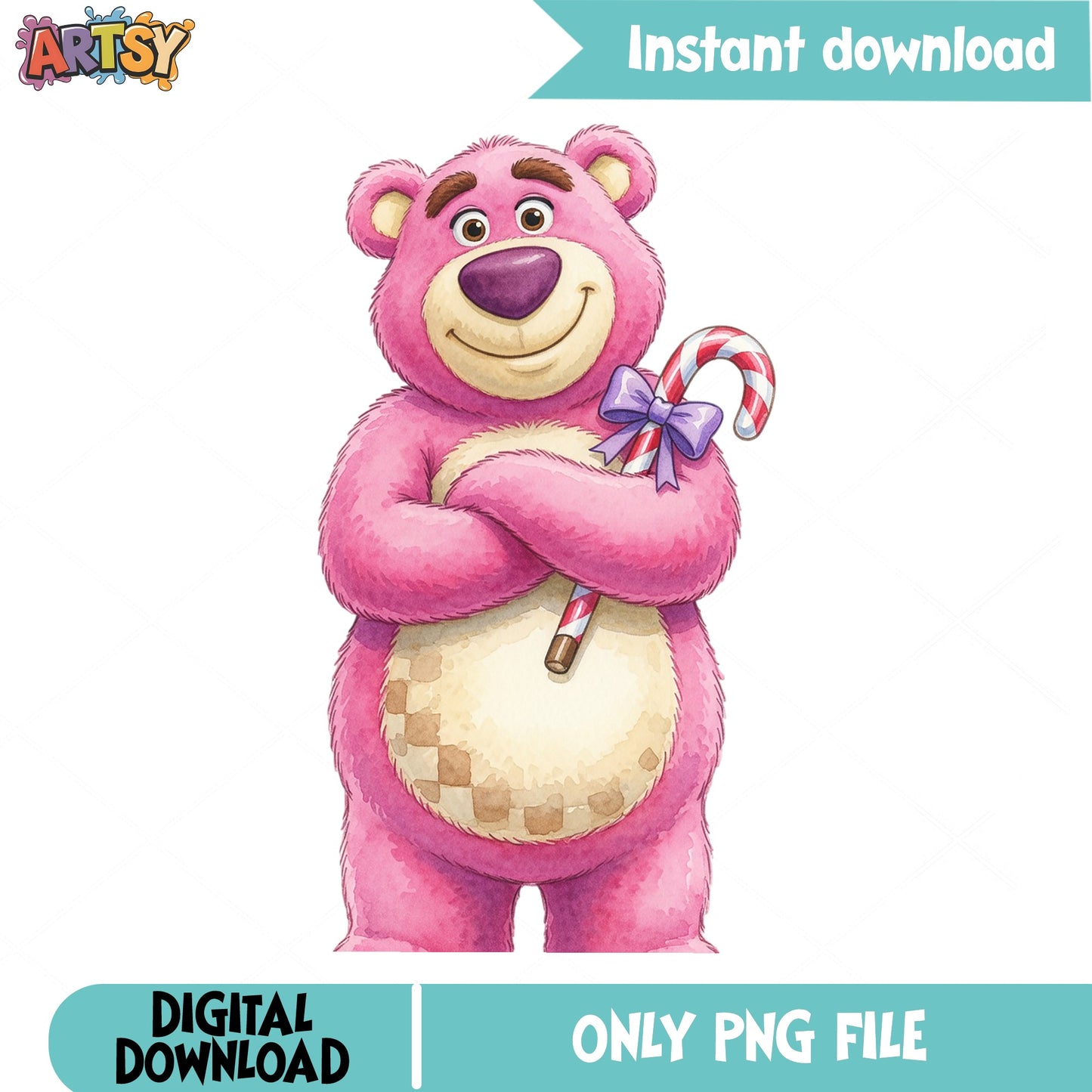 Lotso Bear Christmas PNG, Toy Story Christmas PNG, Disney PNG