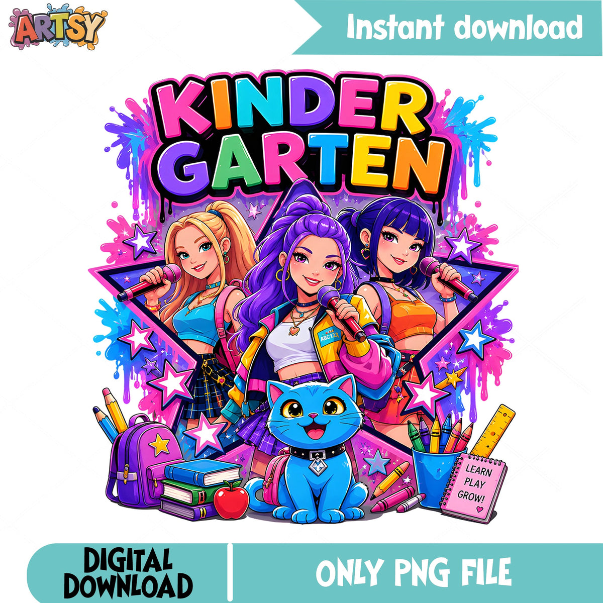 Kindergarten PNG Sublimation, Back To School PNG, Teacher PNG