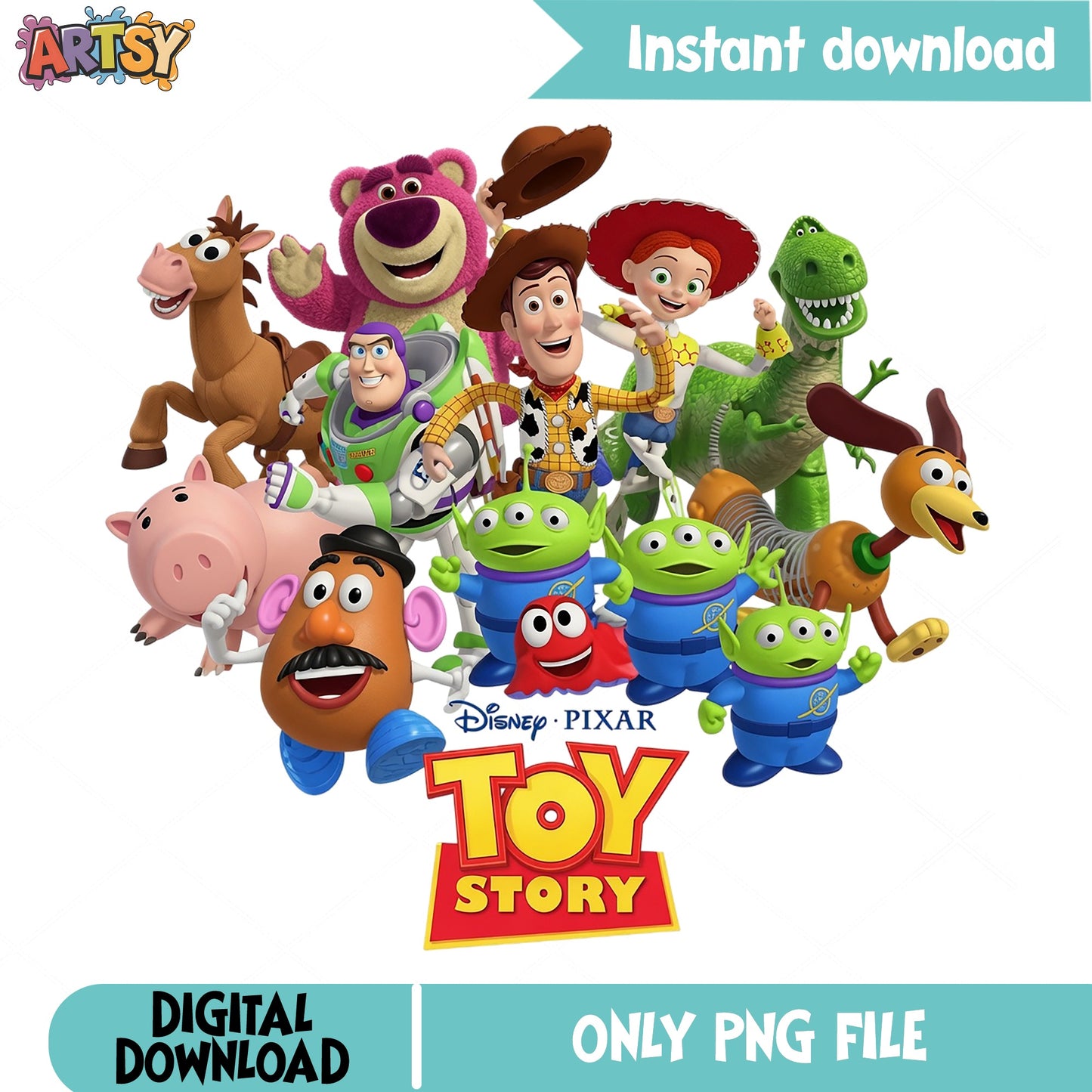 Toy Story Characters Bundle PNG, Disney Pixar PNG, Woody Buzz PNG