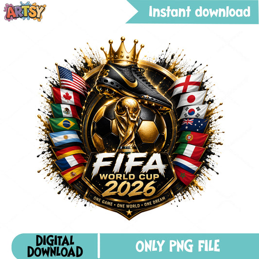 FIFA World Cup 2026 PNG, Soccer Trophy Sublimation, Football PNG