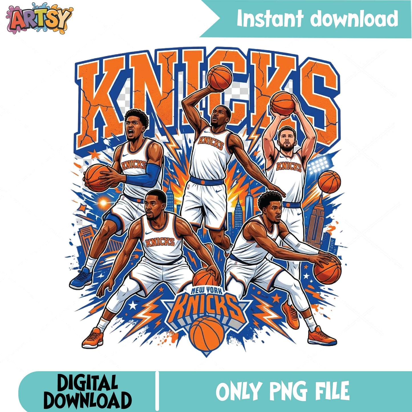 New York Knicks PNG, NBA Basketball Team Shirt, Knicks PNG