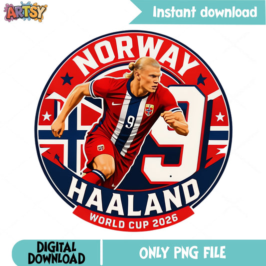Haaland Norway World Cup 2026 PNG, Soccer Player PNG, Football PNG