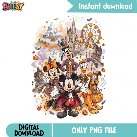 Mickey Halloween Park PNG, Disney Halloween PNG, Spooky Season PNG