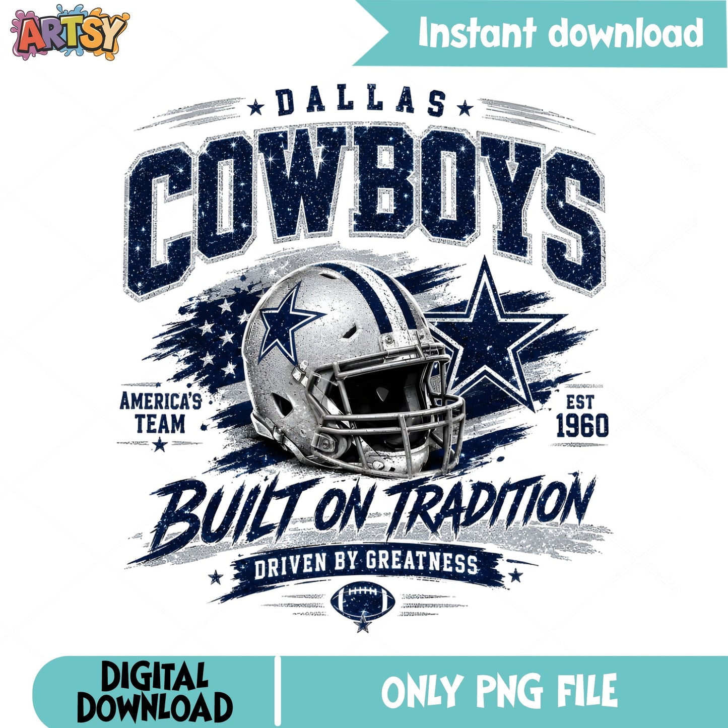 Dallas Cowboys PNG, NFL Football Team Sublimation, Cowboys PNG