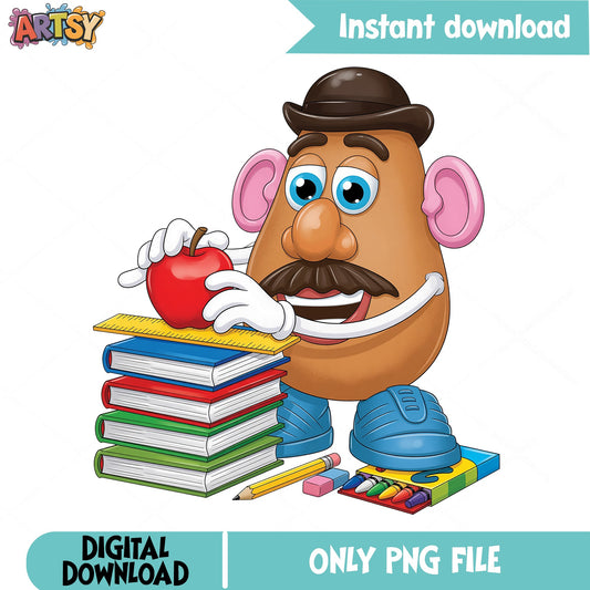 Mr Potato Head Back To School PNG, Toy Story PNG, Teacher PNG