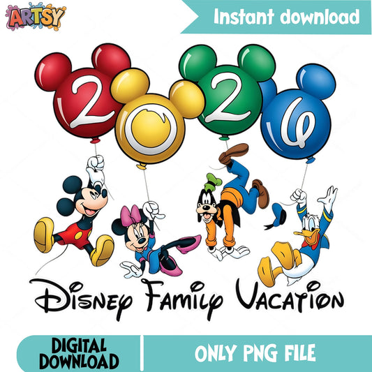Disney Family Vacation 2026 PNG, Mickey And Friends PNG, Disney Trip PNG