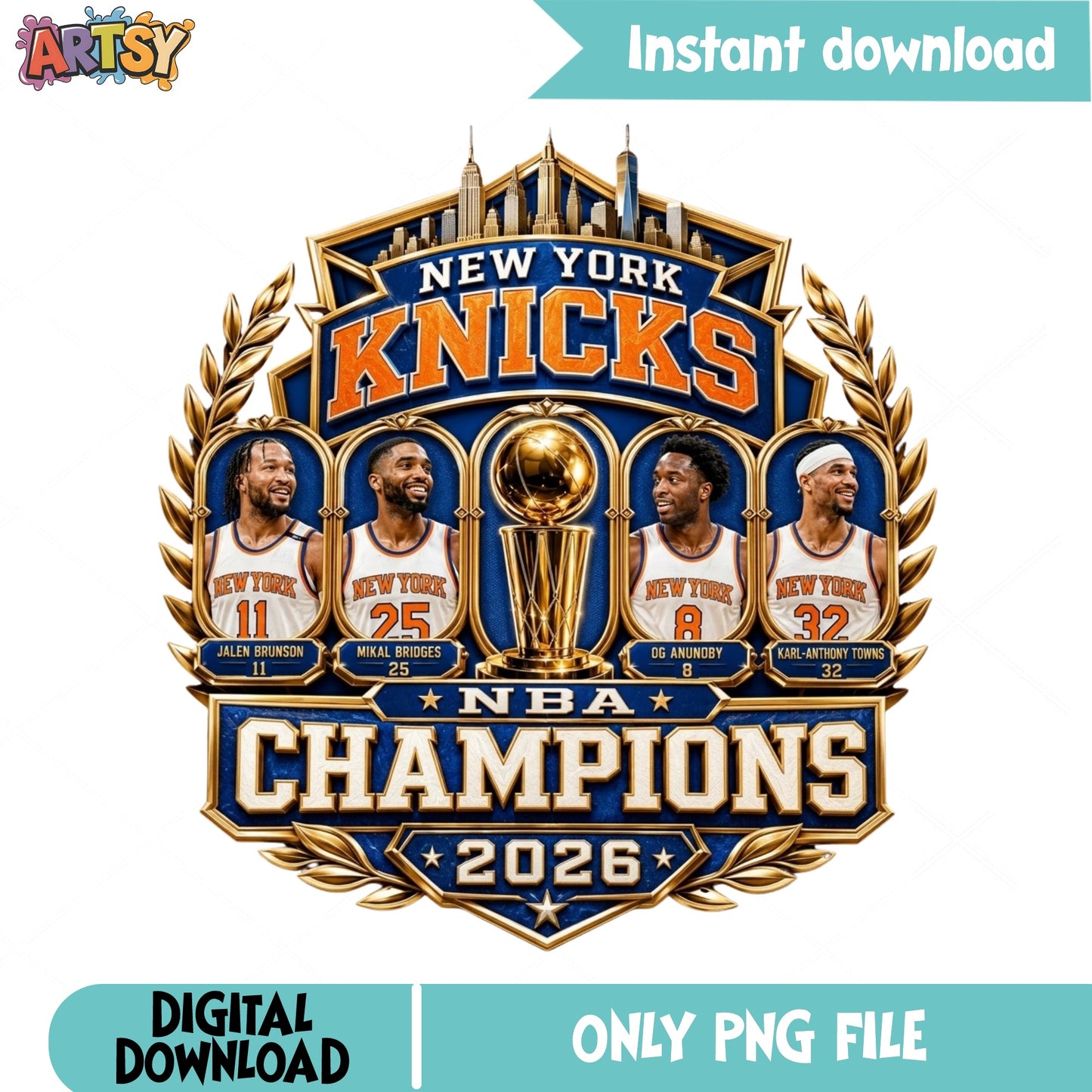 New York Knicks NBA Champions 2026 PNG, Knicks PNG, Basketball PNG