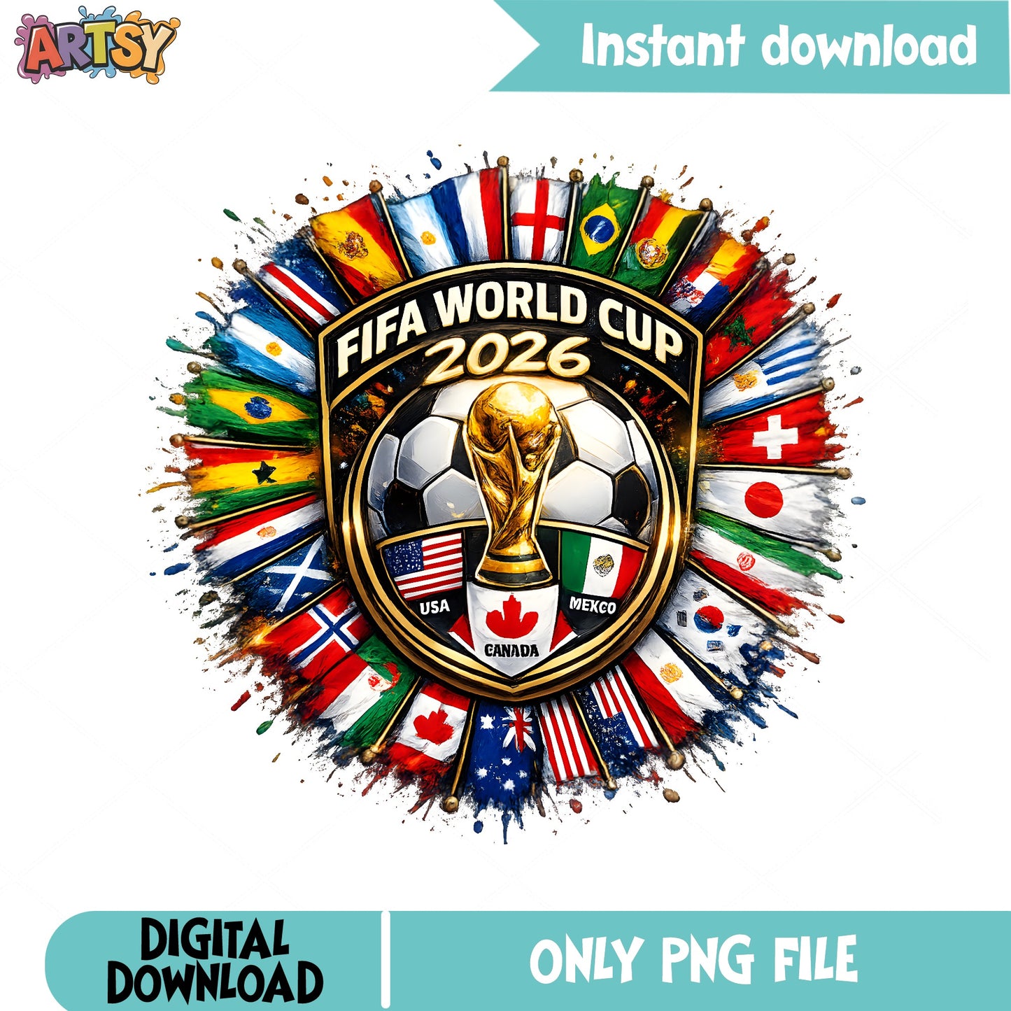 FIFA World Cup 2026 PNG, Soccer Trophy Sublimation, Football PNG