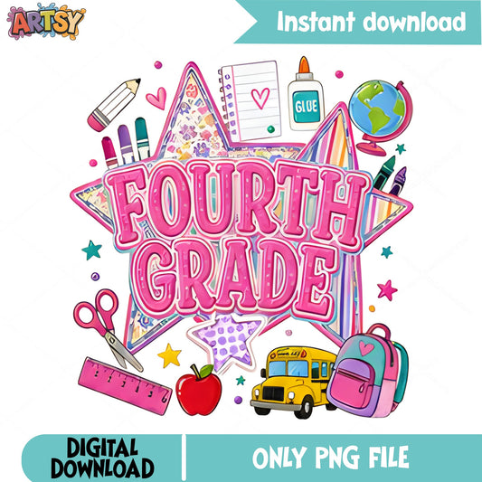 Fourth Grade PNG, Back To School PNG, Teacher Student PNG